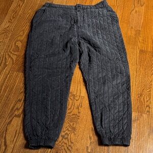 Free People Quilted Black Track Jogger Pants